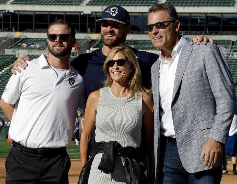 Howard Long, Jr. with his parents Howie Long and Diane Addonizio and brother.